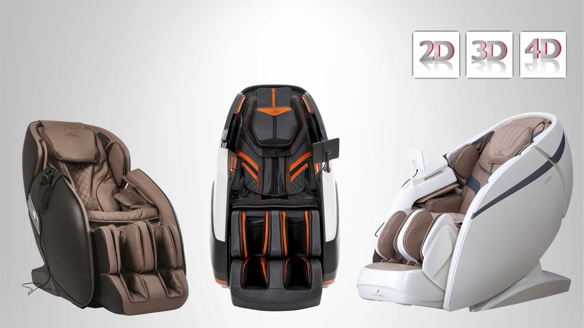 Masaż 2D, 3D, 4D w fotelach masujących Casada